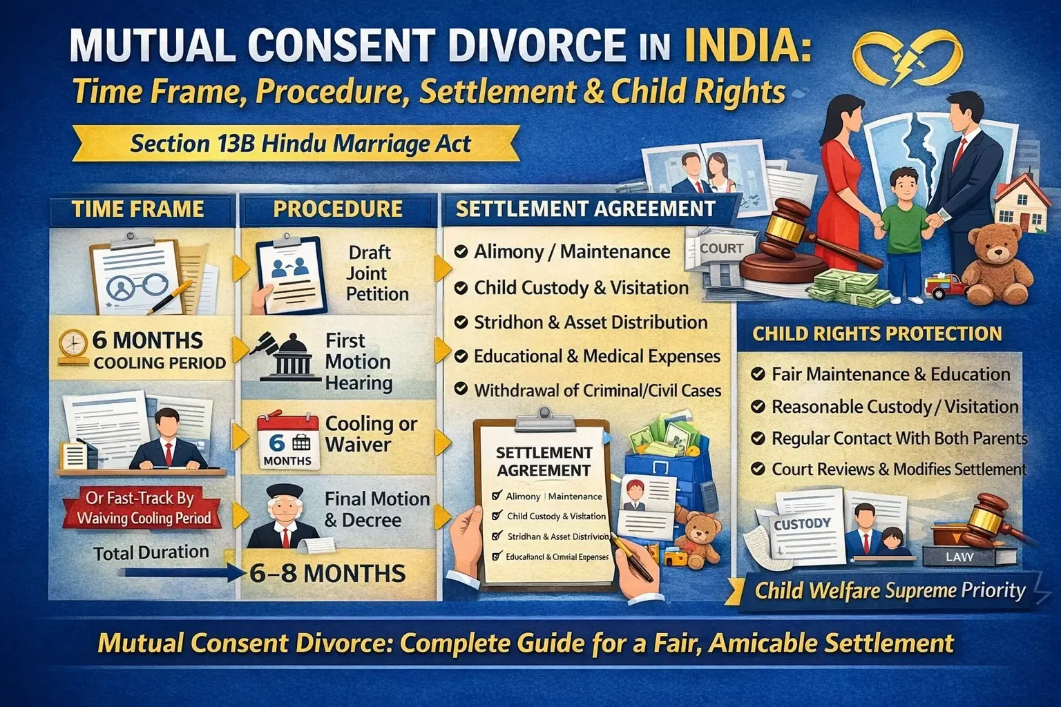 Mutual Consent Divorce in India | Time Frame, Procedure, Settlement &amp; Child Rights