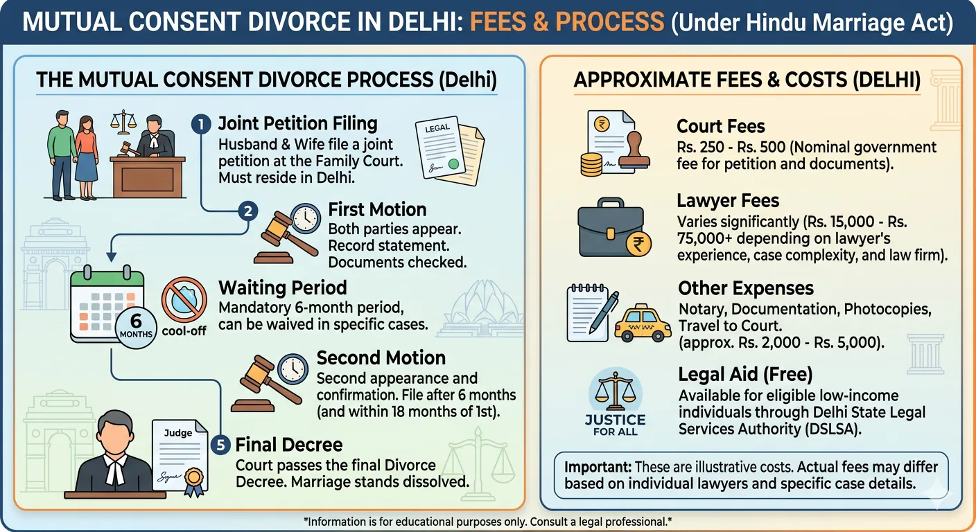 mutual consent divorce in delhi fees and process