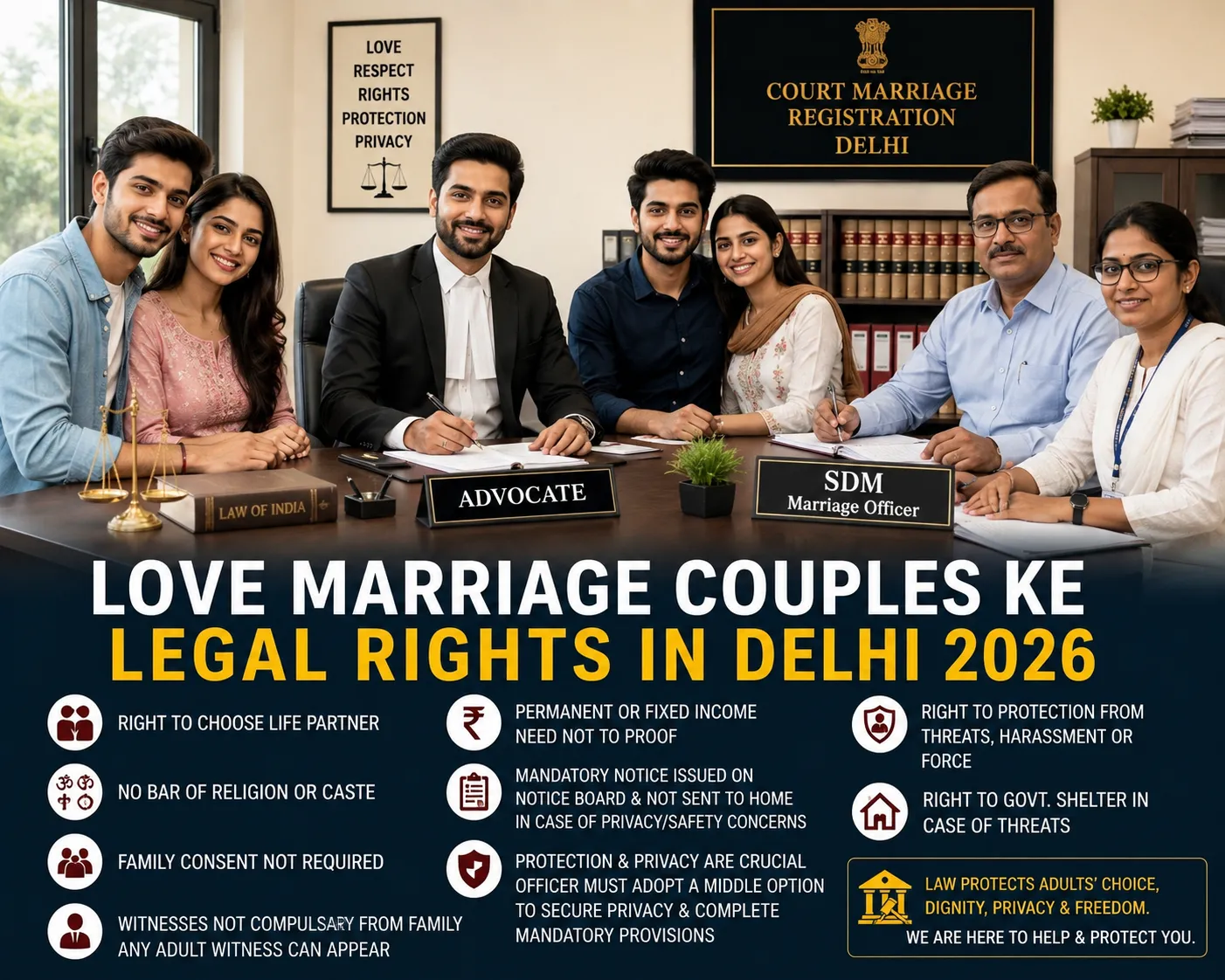 Love Marriage Couples Ke Legal Rights in Delhi 2026 | Court Marriage, Protection &amp; Privacy Rights